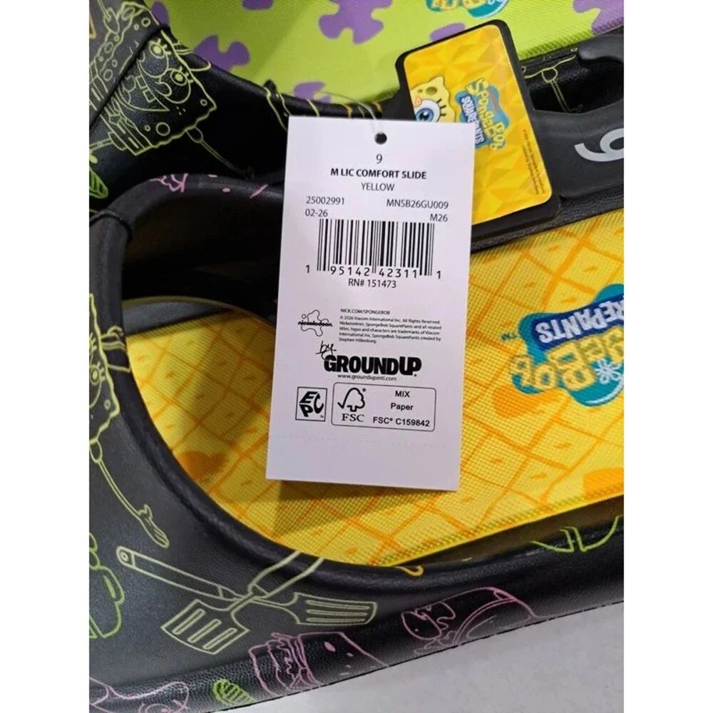 Sponge Bob & Patrick Waterproof Lightweight 2D Sandals Men's Size 9